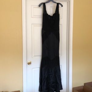 Black lace and silk gown